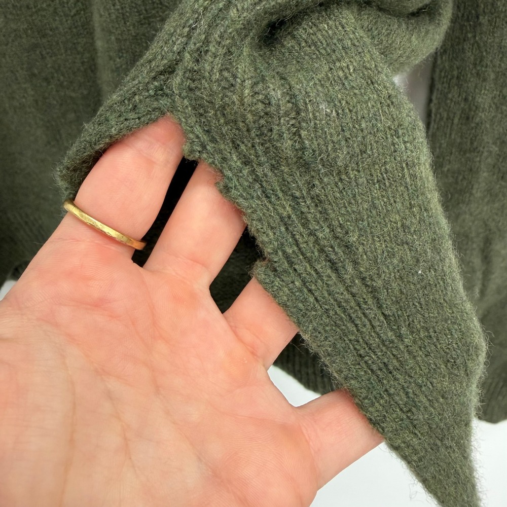 Rick Owens Gethsemane Cashmere Wool Sweater Womens XL Hoodie Green - Picture 2 of 10